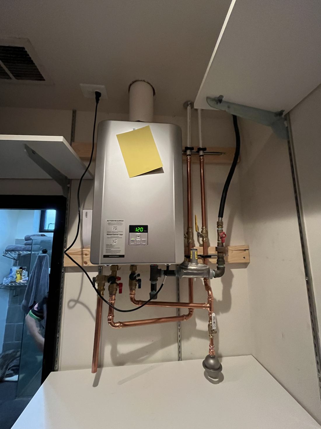 Tankless water heater with new copper piping